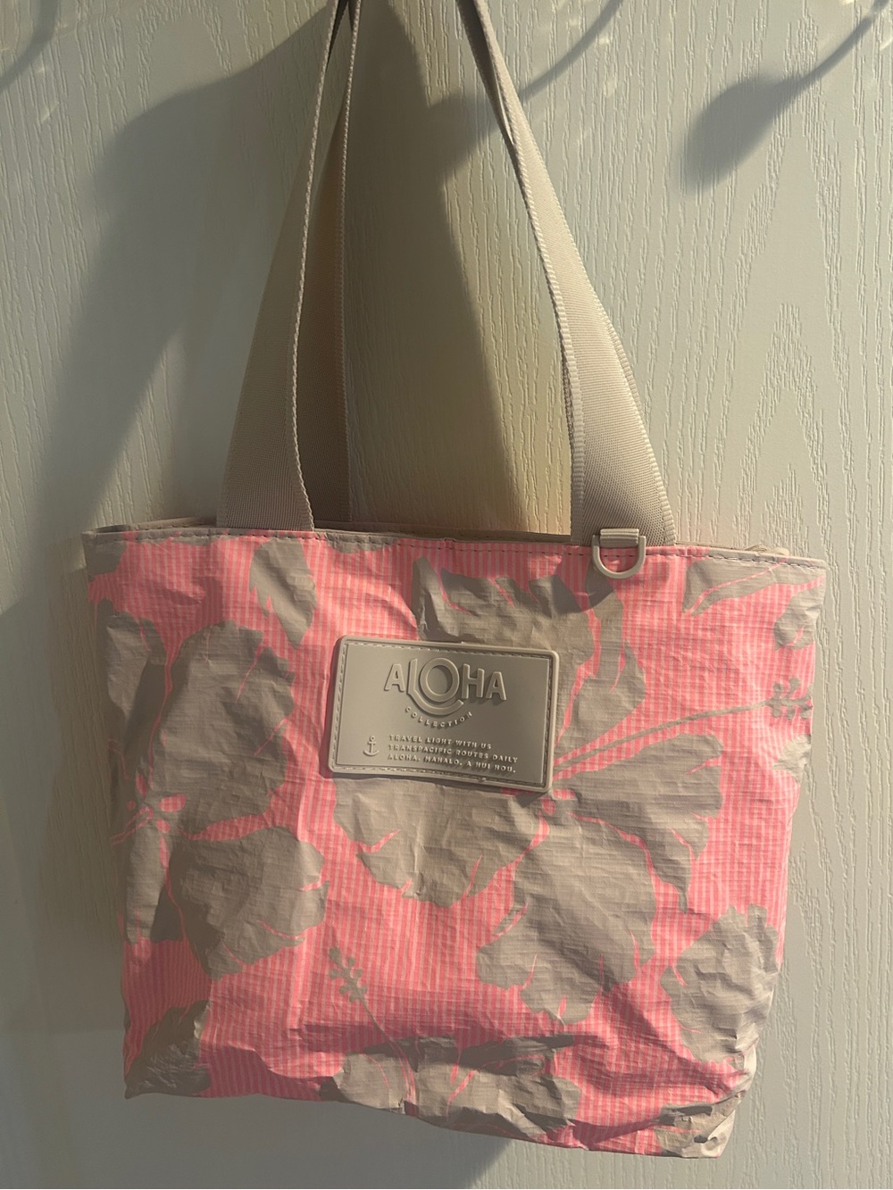 ALOHAS Pink and Cream Floral Purse/Tote